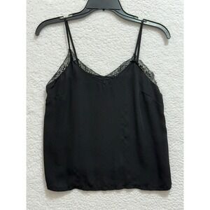 FOREVER 21 Black Lace Trim Cami‎ Tank Top Women's Size S